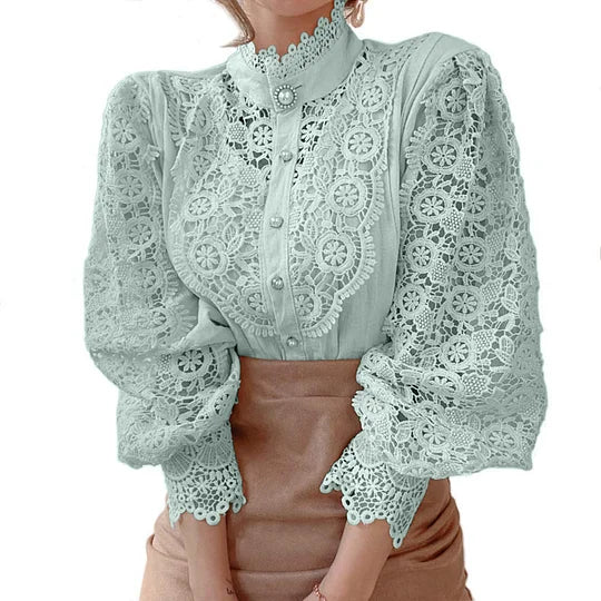 Camisa de manga larga con encaje y detalles Tove