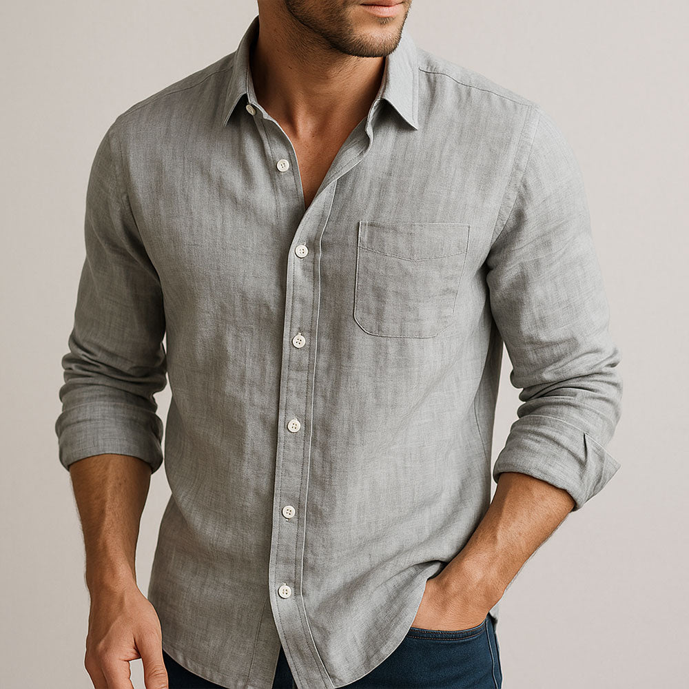 CAMISA ESENCIAL DE LINO PARA HOMBRE