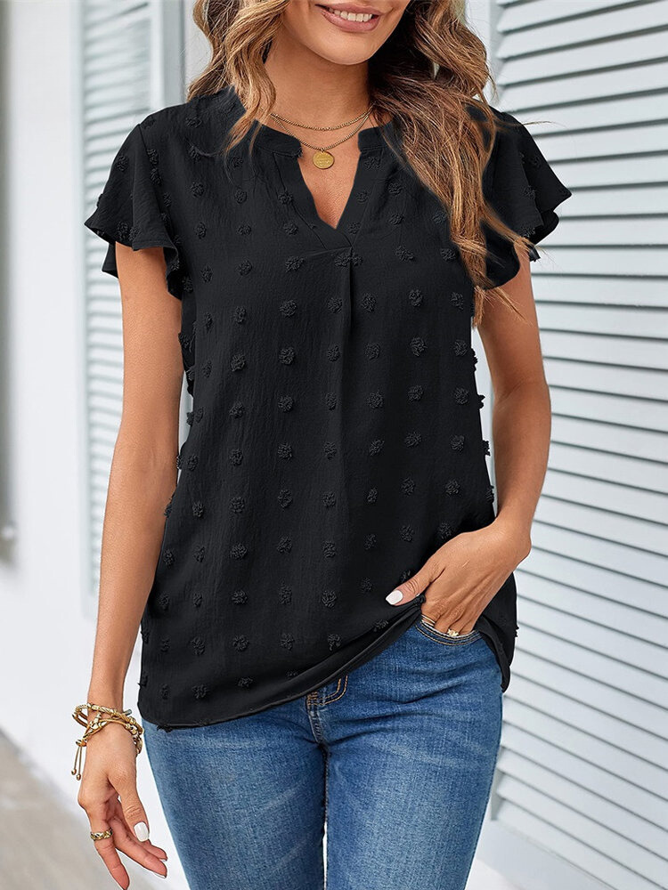 Blusa chic de patchwork con volantes Kari
