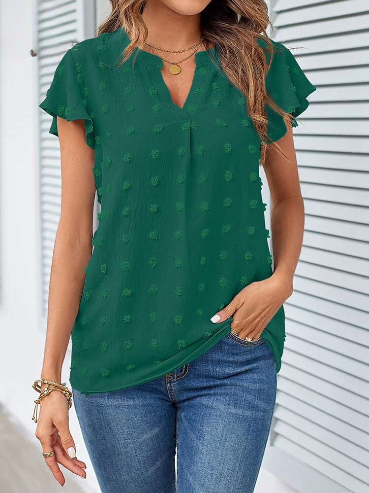 Blusa chic de patchwork con volantes Kari