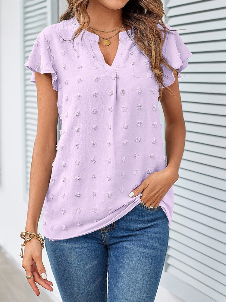 Blusa chic de patchwork con volantes Kari