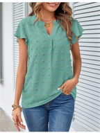 Blusa chic de patchwork con volantes Kari
