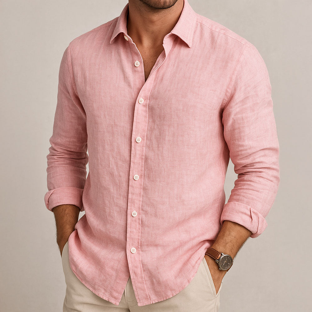 CAMISA ESENCIAL DE LINO PARA HOMBRE