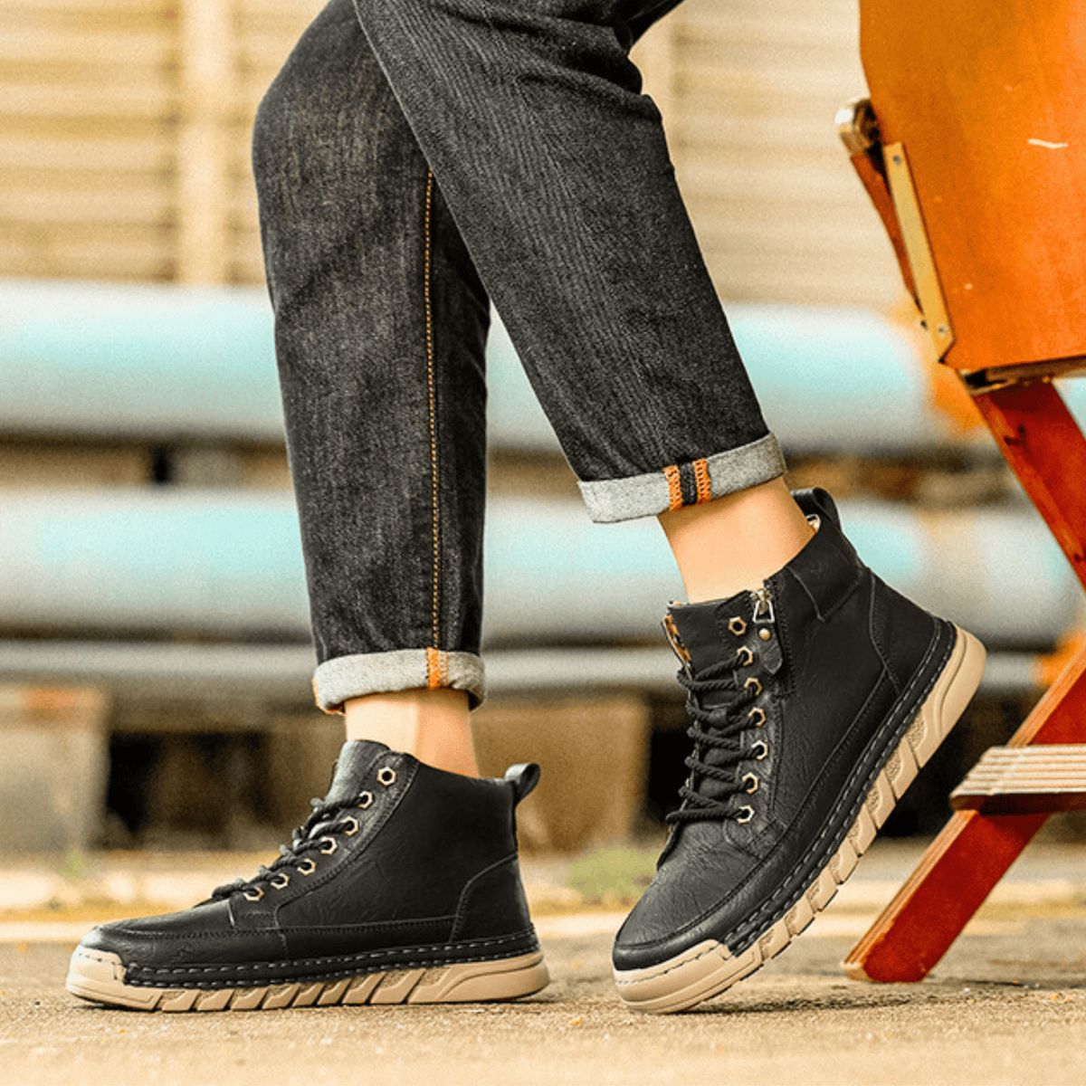 BOTAS DE CUERO PARA HOMBRE