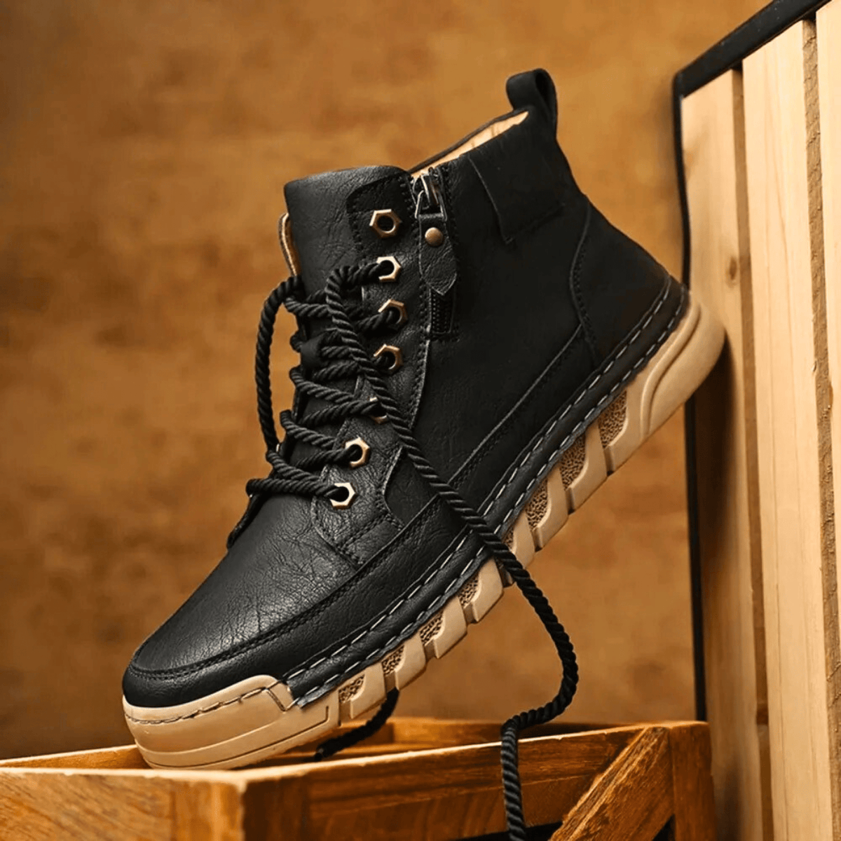 BOTAS DE CUERO PARA HOMBRE